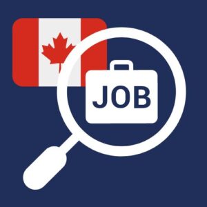 A MAGNIFYING CLASS with the word job. How to find your first job in canada.